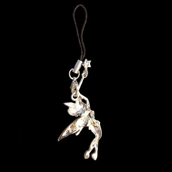 NWT Crystal Fairy Charm Silver Tone Phone& Bag Charm/ Keychain Approx 2" charm - Picture 3 of 3